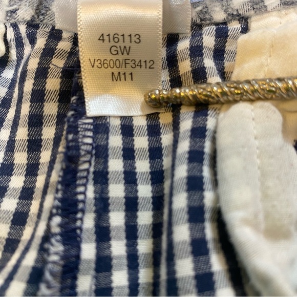 🌷Lands End Fit 2 Navy Blue and White Checkered Gingham Shorts Plus Size 16‎ - Picture 6 of 10
